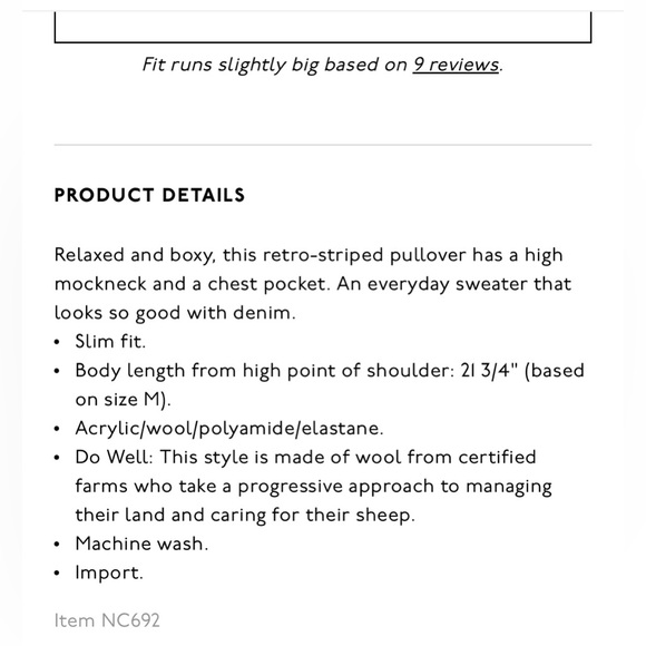 Redmond Mockneck Pocket Sweater in Stripe size XL - Picture 5 of 7